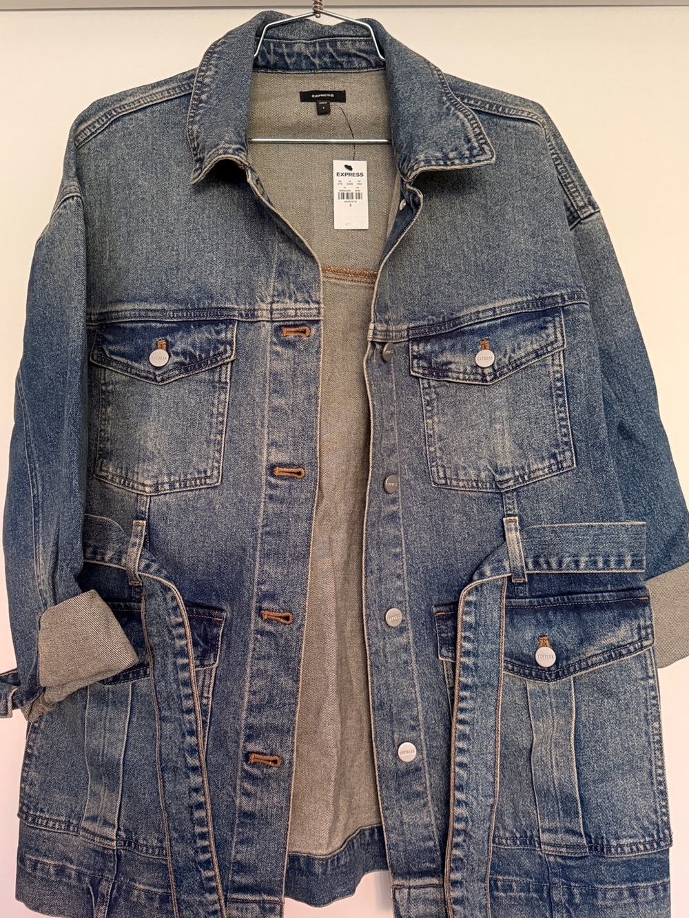 Express Light Blue Washed Denim Jacket